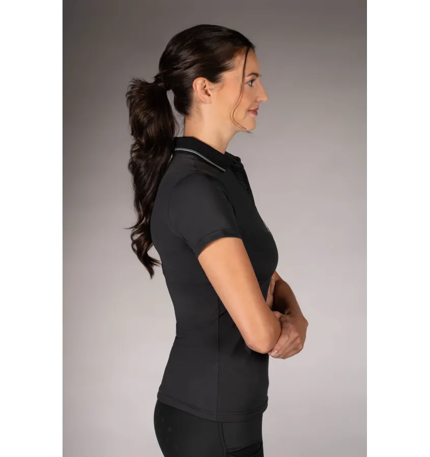 Koszulka jeździecka polo LG Limone czarny L