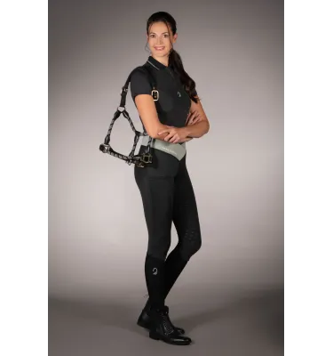 Koszulka jeździecka polo LG Limone czarny L