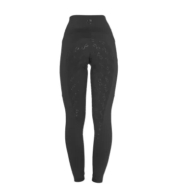 Legginsy jeździeckie Equestro czarne/czarne L