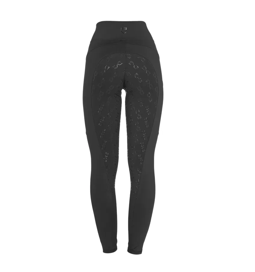Legginsy jeździeckie Equestro czarne/czarne L