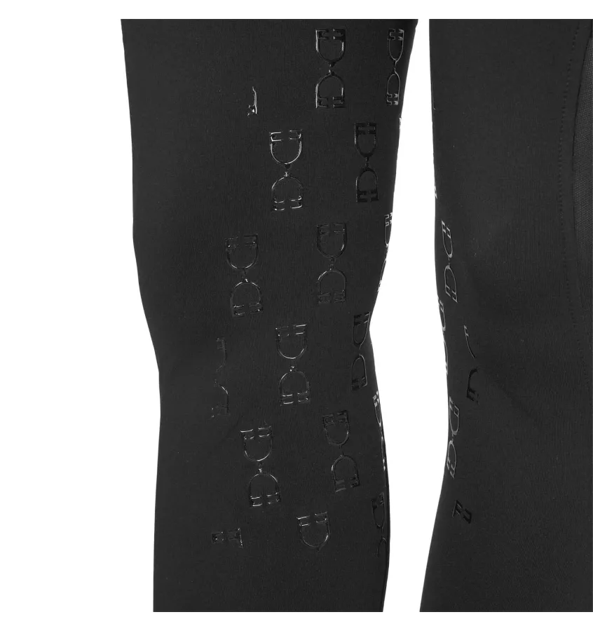 Legginsy jeździeckie Equestro czarne/czarne L