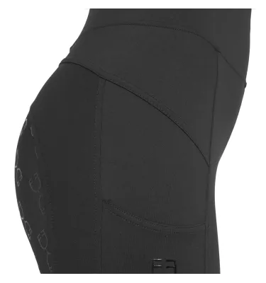Legginsy jeździeckie Equestro czarne/czarne L