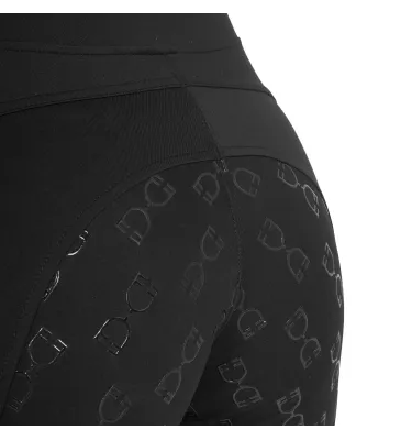 Legginsy jeździeckie Equestro czarne/czarne L