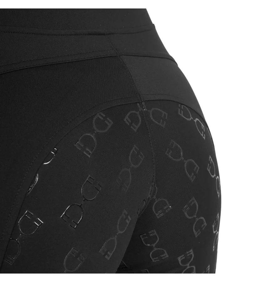 Legginsy jeździeckie Equestro czarne/czarne L