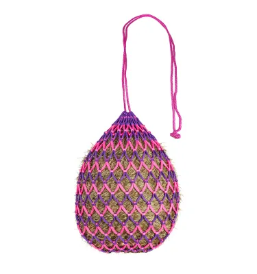 Duża siatka na siano z oczkami 4,5cm granat-niebieski
