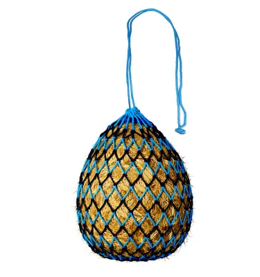 Duża siatka na siano z oczkami 4,5cm granat-niebieski