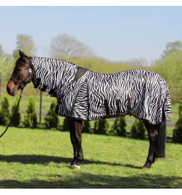 Derka siatkowa dla konia z kapturem Zebra 105
