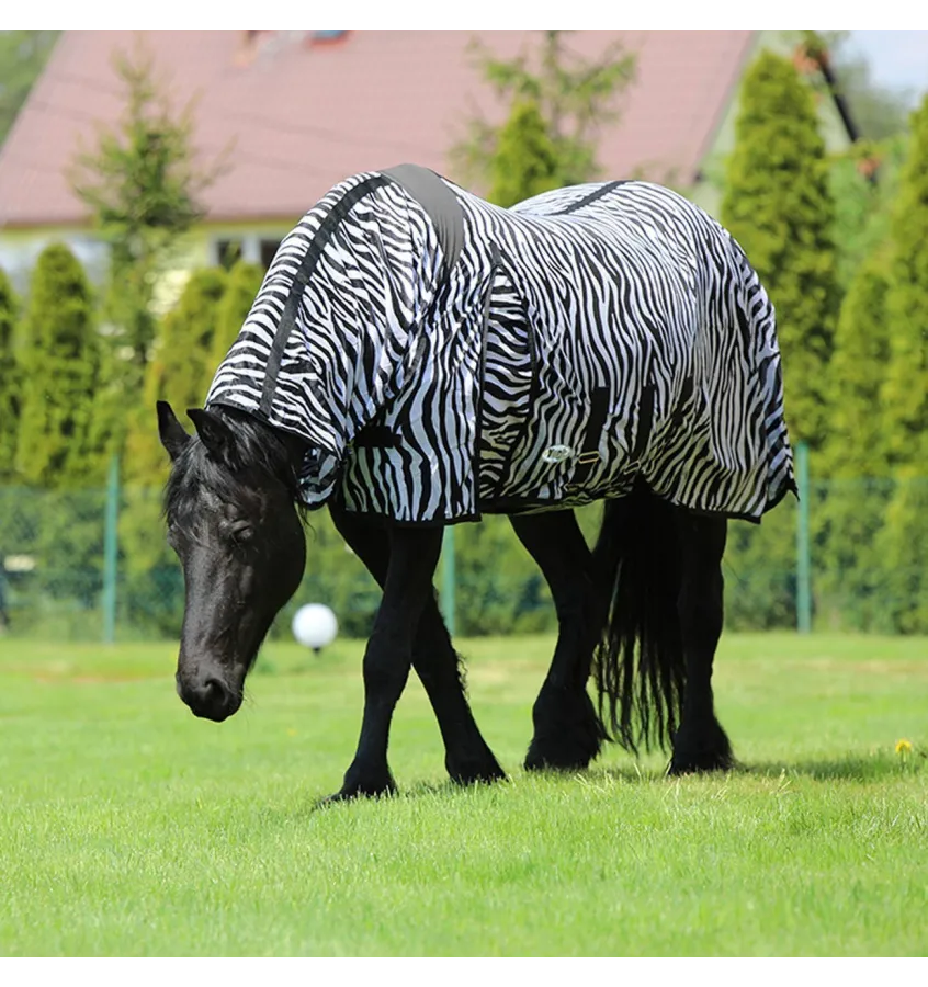Derka siatkowa dla konia z kapturem Zebra 105