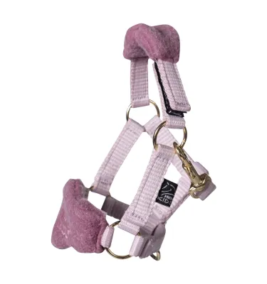 Zestaw designerski kantar z uwiązem dla konika Cuddle Horse jasny róż