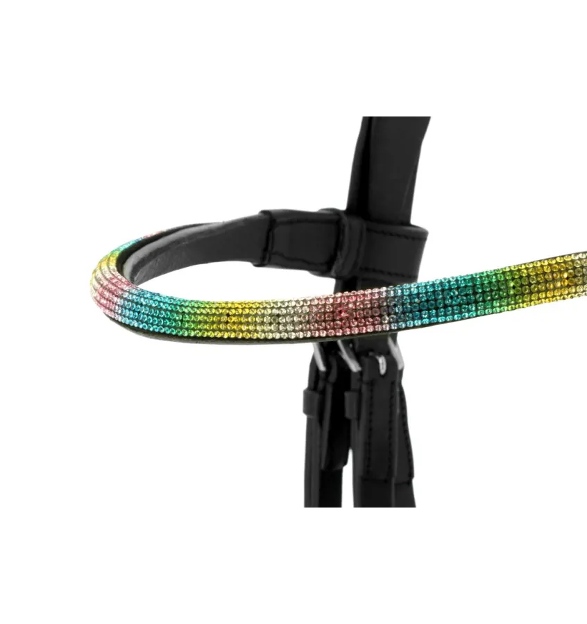 Ogłowie skórzane Norton Pro Rainbow czarne cob