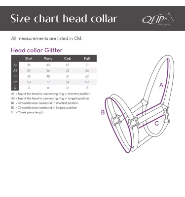 Kantar dla konia z brokatem QHP Glitter cob