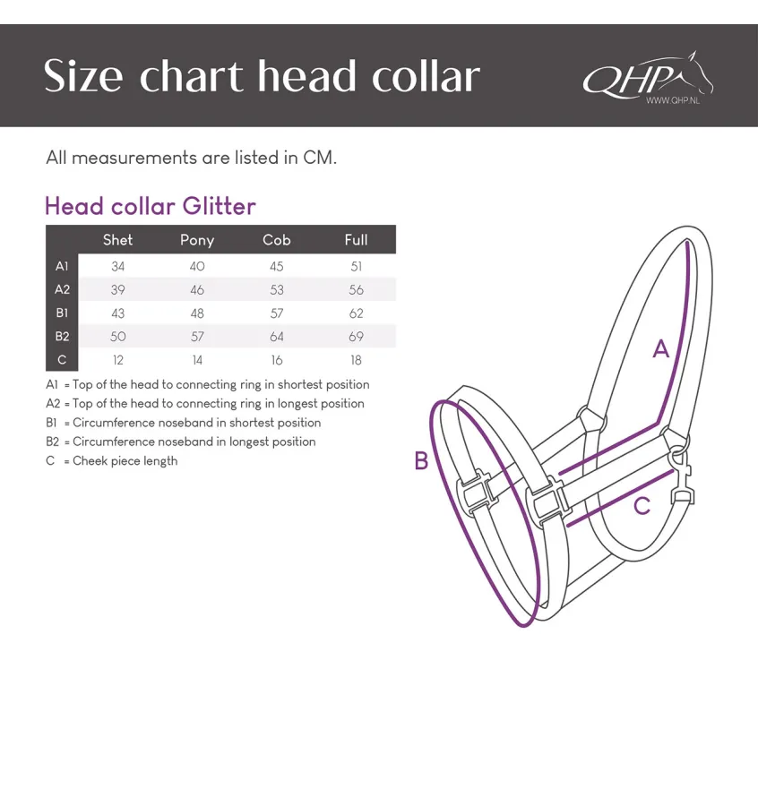 Kantar dla konia z brokatem QHP Glitter cob