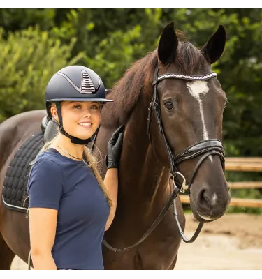 Kask jeździecki QHP Toledo granat 51-55
