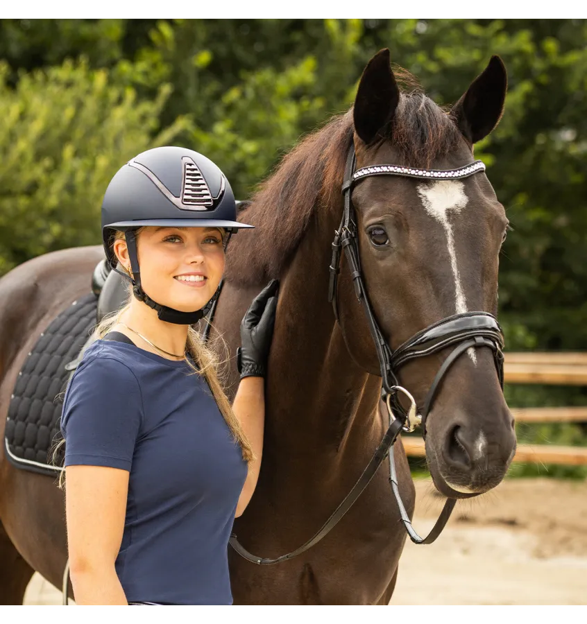 Kask jeździecki QHP Toledo granat 51-55