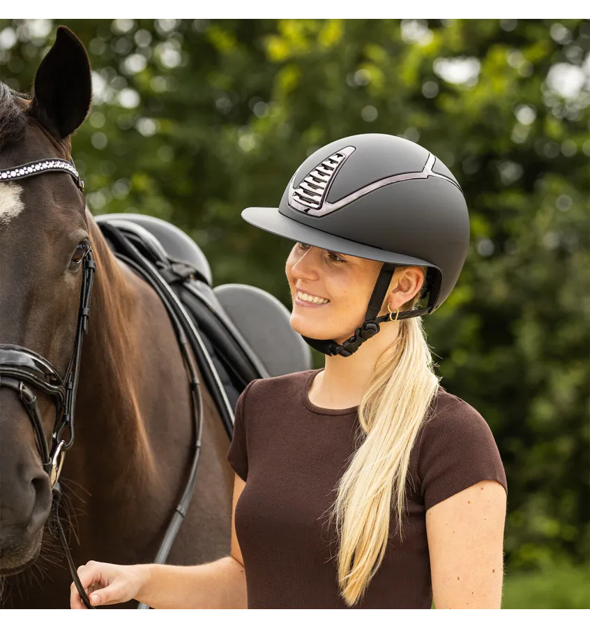 Kask jeździecki QHP Toledo granat 51-55