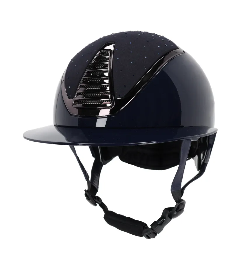 Kask jeździecki QHP Memphis z szerokim daszkiem granat 51-55