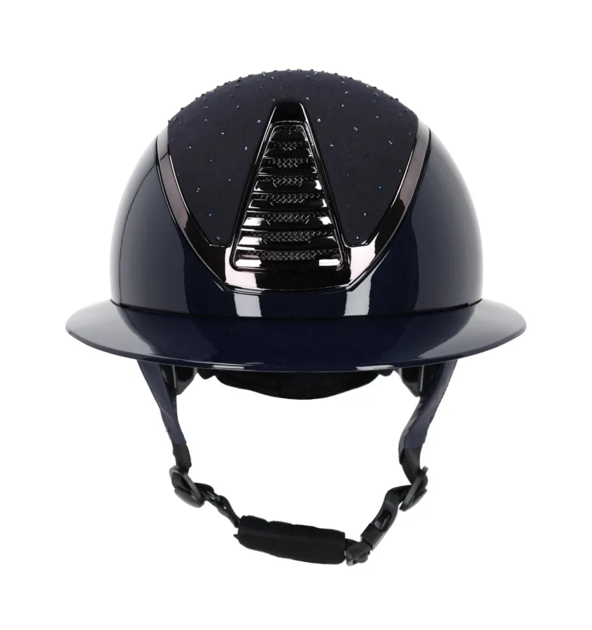 Kask jeździecki QHP Memphis z szerokim daszkiem granat 51-55