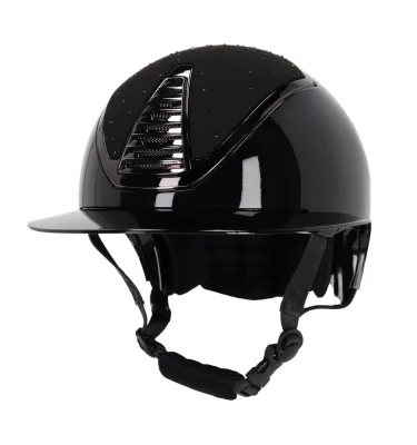 Kask jeździecki QHP Memphis z szerokim daszkiem granat 51-55