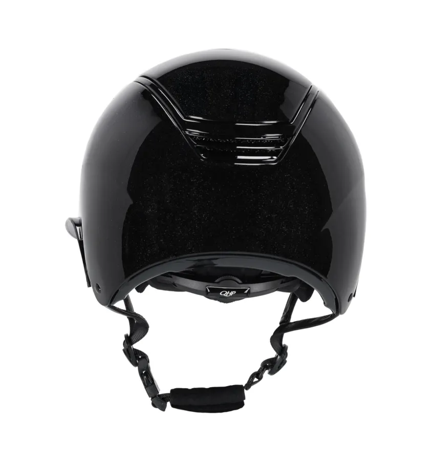 Kask jeździecki QHP Glendale z szerokim daszkiem czarny 51-55