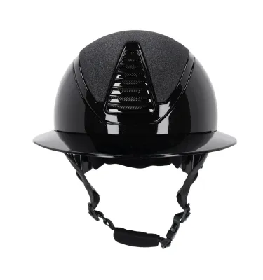 Kask jeździecki QHP Glendale z szerokim daszkiem czarny 51-55