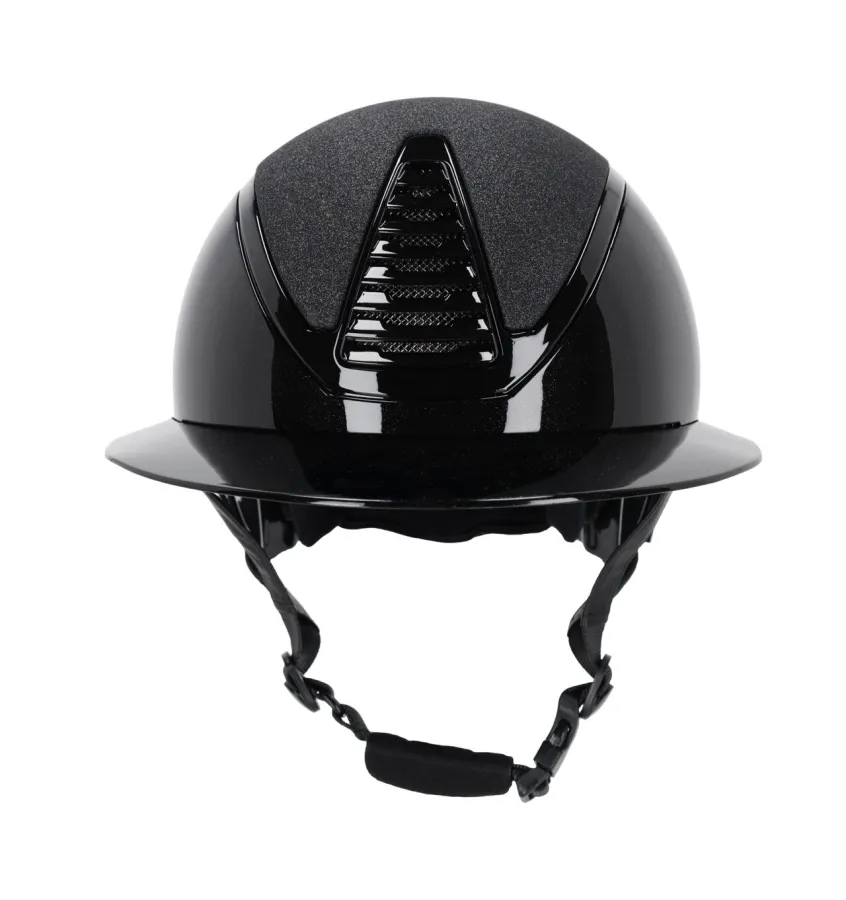Kask jeździecki QHP Glendale z szerokim daszkiem czarny 51-55