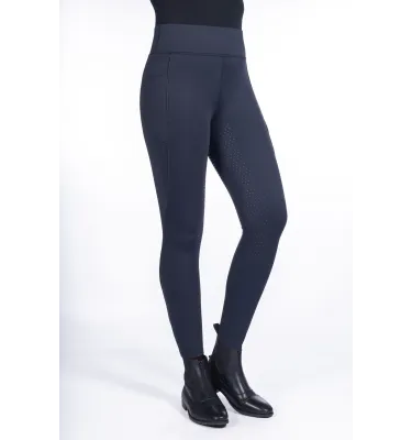 Ocieplane legginsy jeździeckie HKM Alice czarny 34