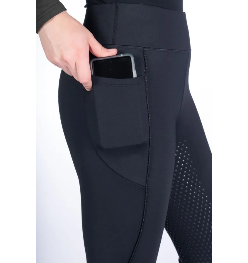 Ocieplane legginsy jeździeckie HKM Alice czarny 34