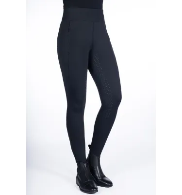 Ocieplane legginsy jeździeckie HKM Alice czarny 34