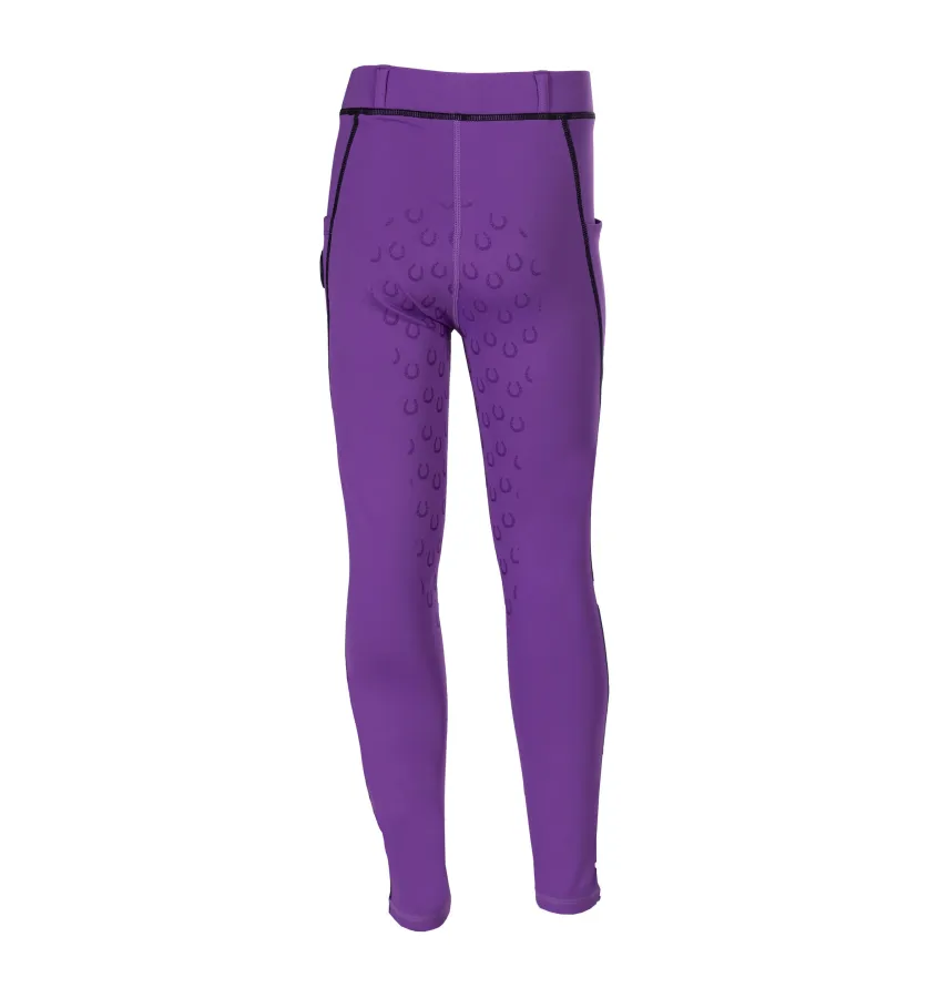 Legginsy jeździeckie dziecięce HKM Amina fiolet 110/116