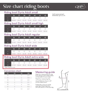 Oficerki jeździeckie QHP Elyria Adult extra wide 36