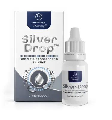 HIPPOVET PHARMACY SILVER DROP krople do oczu psa i kota z nanosrebrem o właściwościach bakteriostatycznych
