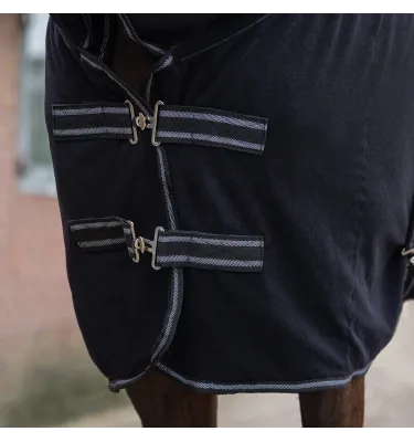 Derka polarowa dla konia z kapturem QHP Terry-dry czarna 135
