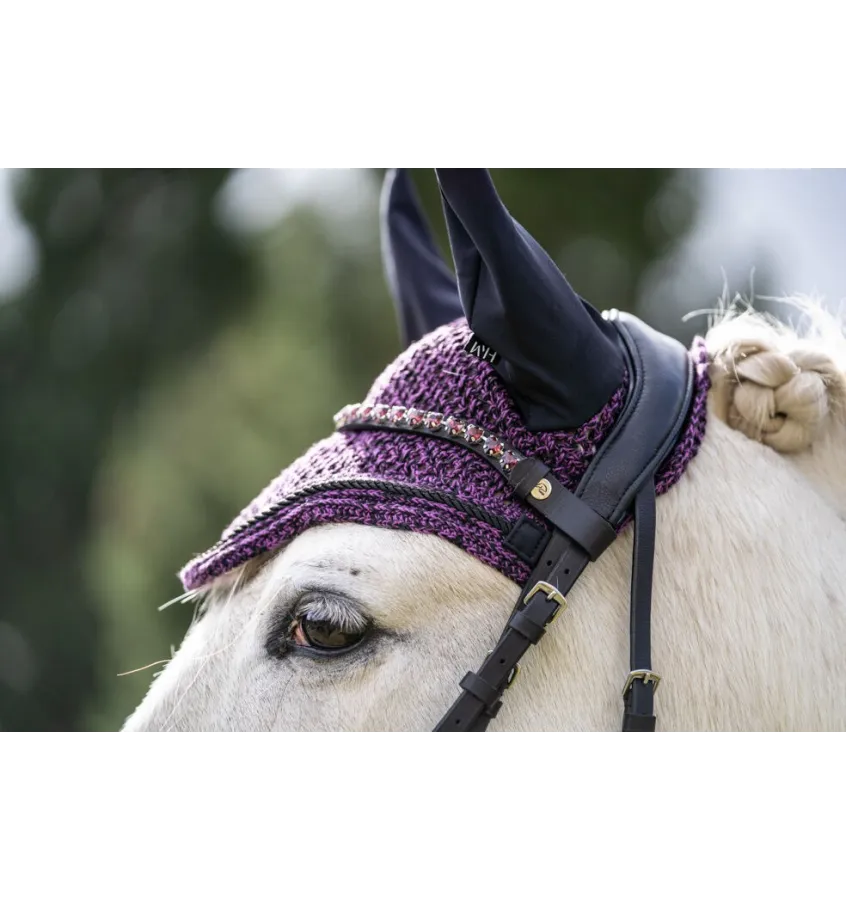 Nauszniki dla konia HKM Lugano Elegant lila cob