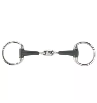 Wędzidło oliwkowe podwójnie łamane gumowe 